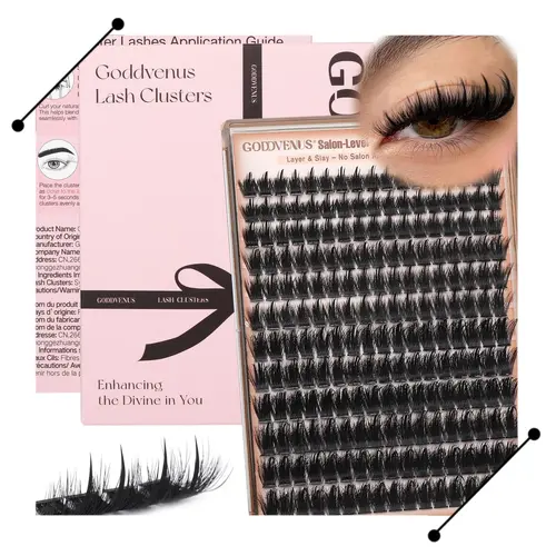 【S】Goddvenus Spiky Slay Manga Lash Clusters With Spikes Pre-Spikes Wispy Cluster Eyelash Extensions Reusable Faux Mink Fairy Individual Lash Extension Full-volume Anime Eyelashes Clusters, Makeup D Curve 12-18mm 204 Pieces - Cosmetic