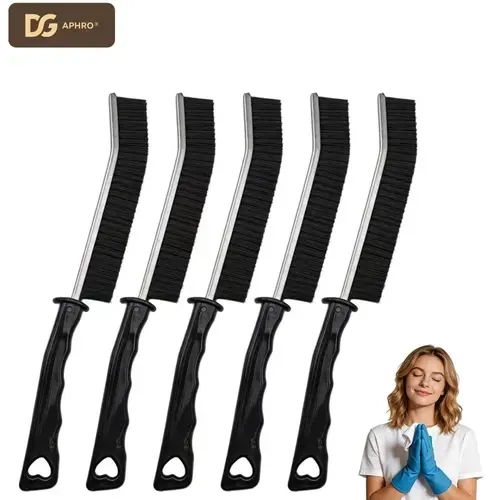 DGAPHRO Crevice Cleaning Brush, 5 Piece Multifunctional Hard Bristle Grout Brush, Small Cleaning Brush Tools for Window Tracks, Bathroom Grout, Sliding Doors & Sink Detailing, Cleaning Supplies.