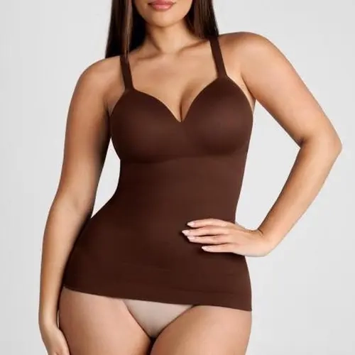 FeelinGirl #livestream Women's Built-in-Bra Sleeveless Bodysuit Colorful Shaping Camisole Slimming Tank Tops for Casual Outfits Comfortable Breathable Fabric Summervibes