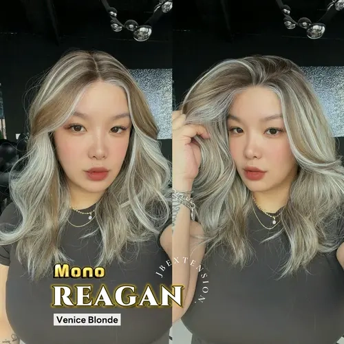 JBEXTENSION REAGAN MONO Monofilament Handmade Wig 6X5 Full Monofilament Hand Tied Top Wig 18 Inches Curly Mono Lace Wig with Anti-slip Silicone Strips Glueless Wig REAGAN MONO【BENDY EAR TABS】