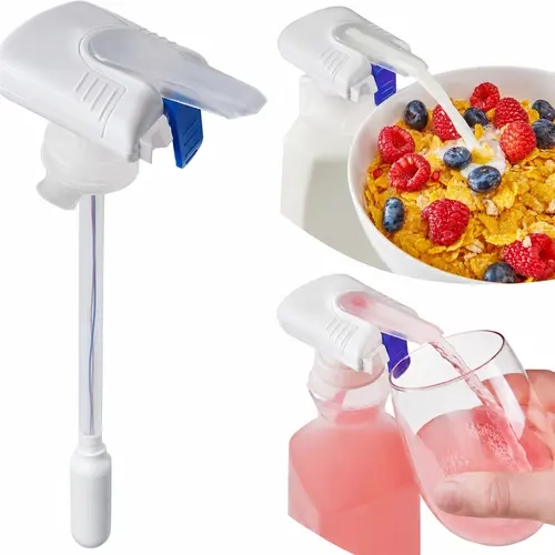 White 1-Pack Magic Tap Automatic Drinking Dispenser for Kitchen Utensils - Leakproof Seal No-Spill Pump for Gallon Jugs, Food Grade Silicone, Easy Setup, Easy Maintenance, Multi-Bottle Fit, Seniors-Friendly, Batteries Required, Everyday Use