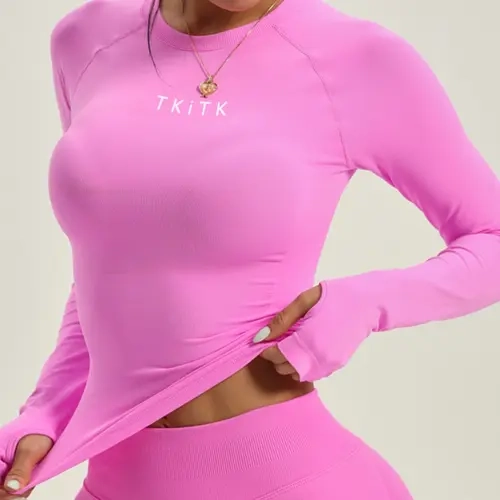 Women's Long Sleeve Yoga Top, Perfect for Parties, Running, Fitness, Daily Wear, Casual Cycling Clothes, Comfortable and Stylish