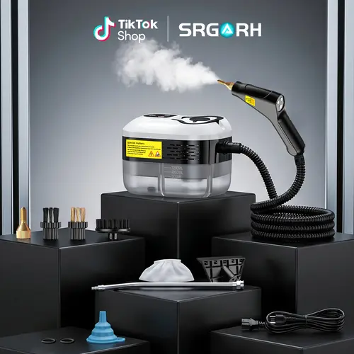SRGARH Crevice Master Handheld Steamer with Handheld Grip - 10 Accessories, Adjustable Levels, Fast Heat-Up, Powerful Deep Cleaner for Home Users, Window Tracks, Baseboards