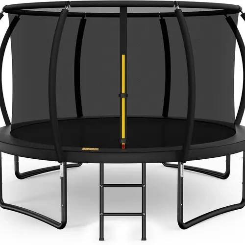 10FT Outdoor Trampoline with Enclosure Net and Ladder, Heavy Duty Yard Recreational Trampolines, for Kids Fall Deals For You
