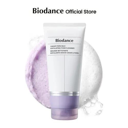 [Biodance Official] Caviar PDRN Mild Exfoliating Foam Cleanser | Cleanser for Blackheads, Excess Sebum, Dead Skin Cells & Rough Texture, Gentle Gommage Foam for Daily Use
