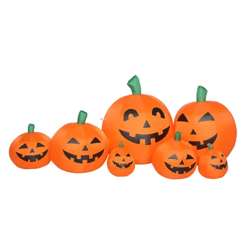 Ubesgoo 7ft Classic LED Decorative Lights & Pumpkin Inflatable Halloween Decor Set - Waterproof Festival Decorations, Outdoor Party Decorations, Home Decor, Outdoor Patio Supplies, Includes 1 Artificial Pumpkin, Ropes, 300g Sandbag, 2x1m Pull Cords
