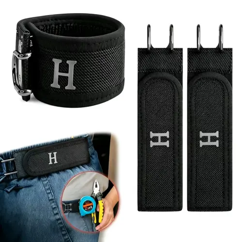 Men's Tactical Elastic Waist Belt - 2026 Summer Invisible Hook Metal Hardware, No-Buckle Side Elastic Stretch Heavy Duty EDC Utility Belt, EDC Everyday Carry for Jeans Outdoor Use, Father's Day Accessory