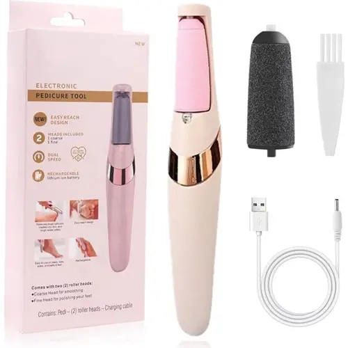 Portable Rechargeable Electric Callus Remover for Feet, USB-Charging Tool with Grinding Wheels, Heel Fissures & Dead Skin Massage, High-Quality Home Care Gift for Adults, Foot File Pedicure Accessory