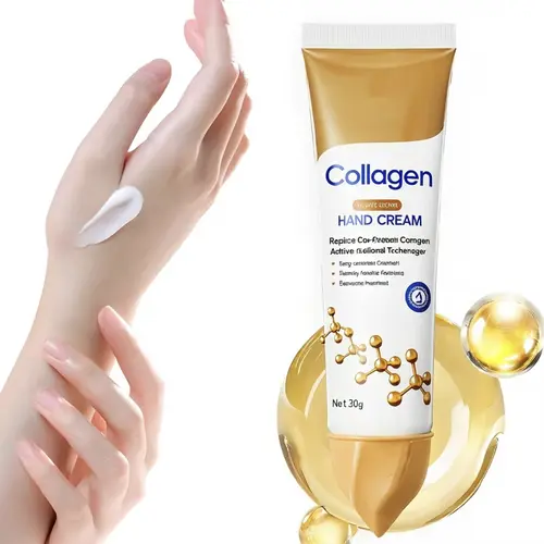 Collagen Anti-Aging Hand Cream, Tube-Based Soft Moist Hand Lotion for Adults - Daily Use Soothing Formula to Repair Cracked Heels, Nourish Dry Skin & Lock in Moisture