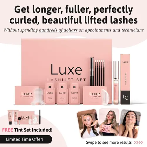 At-Home Makeup Luxe Lash Lift Kit - With Hygienic Sachets, Step-by-Step Guide, Setting Solution for Long-Lasting Curled Lashes