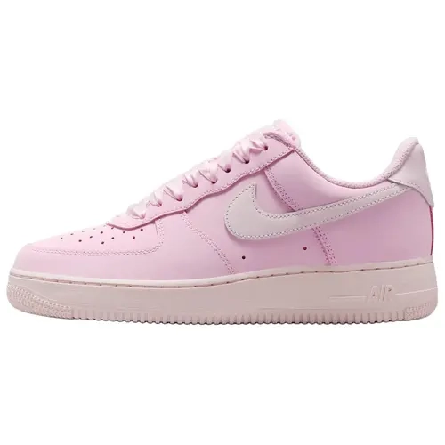 NIKE Women's Air Force 1 Low-Top Foam Leather Casual Sneakers - Ribbon Lace Pink Foam Feminine Twist, Everyday Casual Shoes for US Women's 5-11 Sizes (Runs Slightly Large)