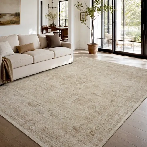 [CLEARANCE] MontVoo Modern Area Rug, Soft Neutral Design, Washable Non Slip Low Pile Carpet for Living Room, Bedroom, Dining Room,back to school,dorm essentials,home decor,home essentials,sohochic