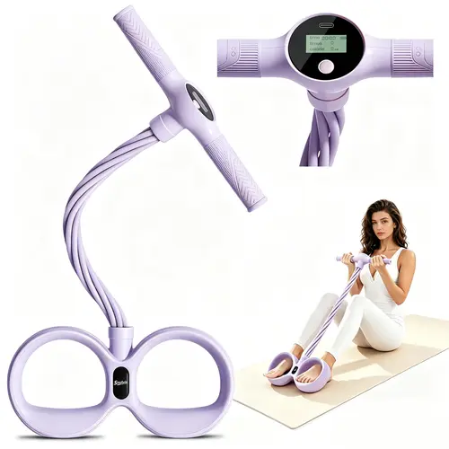 Soulyis 6-Tube Elastic Pedal Resistance Bands with Handles, Natural Rubber Portable Strength Bands for Home Strength Training Exercise Equipment