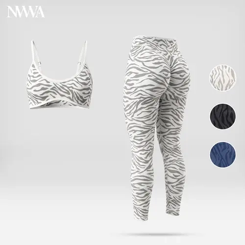 Women's 2-Piece Seamless Nylon Blend Zebra Pattern Gym Clothes Workout Set - Sleeveless Camisole, Tummy Lift High Elastic Activewear Pants, Quick Dry for Gym Yoga Outfits & Outdoor Wear