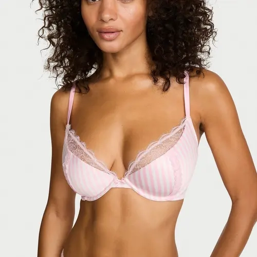 Victoria's Secret Tease Satin Lace-Trim Half-Cup Demi Bra