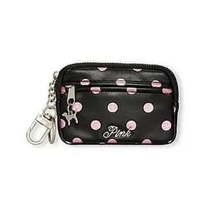PINK Zip Card Holder Keychain