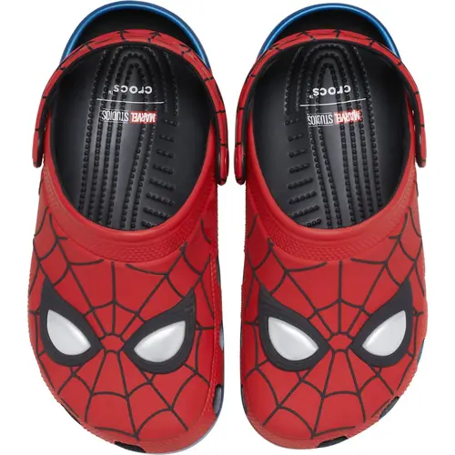 Crocs Kids' Disney Marvel Spiderman Iconic Classic Clogs - Buoyant, Adjustable Ankle-Fit Boys' Flat Footwear