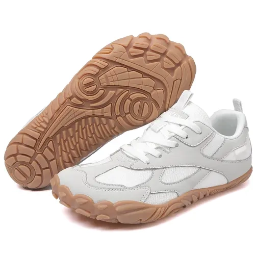 UBFEN Women's Barefoot Casual Trainers - Wide Toe Box, 0 Drop, Flexible Non-Slip Gum Sole, Cotton-Synthetic Upper, Closed Toe, Foam Cushioning for Walking & Training