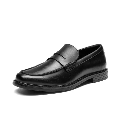BRUNO MARC Men's Classic Leather Penny Black Loafers - Comfortable Easy-On-Off Footwear for Dress, Office, Casual Business - Men's Slip-On Flats