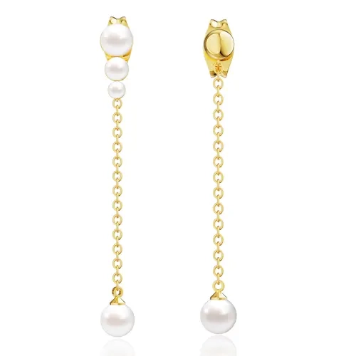 Tewiky Female Fashionable Huggie Earrings Set - Simple Design, Trendy Elegant One-Size Pearl Costume Jewelry, Versatile Everyday Wear Accessory