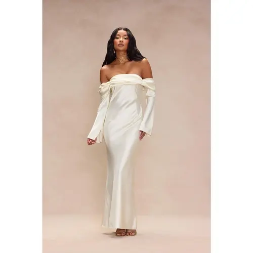 Amandine Satin Maxi Dress - Cream