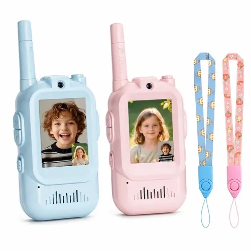 RSH Portable Walkie Talkies Set for 3-12 Years Unisex Kids Toys - Camera Built-In, 2-Way Real-Time HD Screen Electric Device, Long-Range Outdoor Gear, Ideal Christmas Gifts for Kids