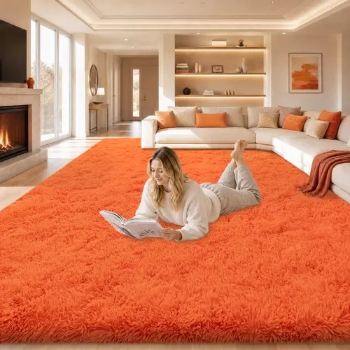 【Moving Season】Mugorn Minimalist Watercolour Fluffy Non-Slip Indoor Rug, Large Soft Shag Carpet for Living Room & Kid Room, Easy-to-Clean Durable Floor Covering for Bedroom