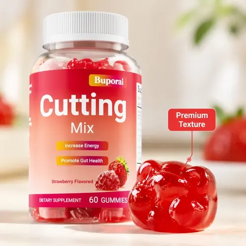 Buporai Probiotic Gummies - Cutting Mix Formula, Gut Health Support, 60-Day Supply, Metabolic Boost for Healthy Metabolism, Convenient Daily Routine Vitamin, Fun Way to Meet Daily Needs