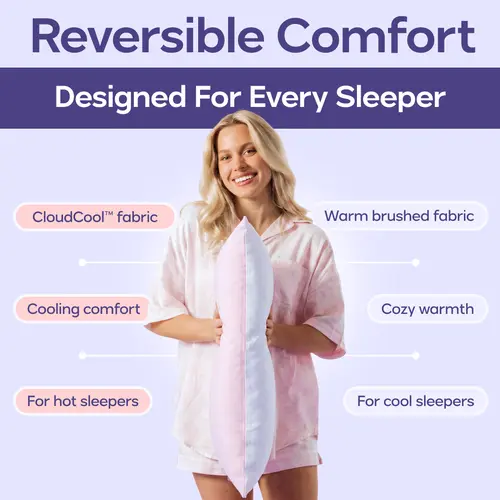 Mellow Sleep | Reversible Cooling Pillowcase (2-Pack) - Cooling Side + Cozy Side - Silky Smooth Wrinkle-Free Soft and Fresh All Night Sleep Enhancer