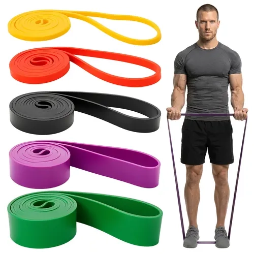 Unisex 5-Level Tension Elastic Resistance Bands Set - Elastic Band Fitness Strength Training Equipment for Full Body Workouts, Home & Gym Use