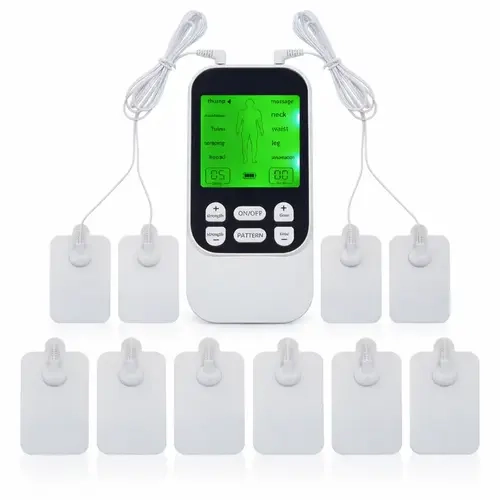 Dual-Channel TENS Device Back Massager, Multifunctional Smart Rechargeable Massage Device with Rechargeable Battery Charger, 10 Modes, 30-Level Intensity, 10 Pads, Portable Self Care Gadget for Neck Leg Pain Relief, Men's Health Gift for Boyfriend, Self C