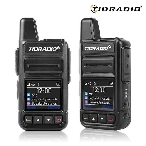 TIDRADIO M15 4G LTE POC Walkie Talkie with SIM Card and Data Service Included, Wide-Area Push-to-Talk over Supported Networks, 3000mAh Battery, USB-C Charging
