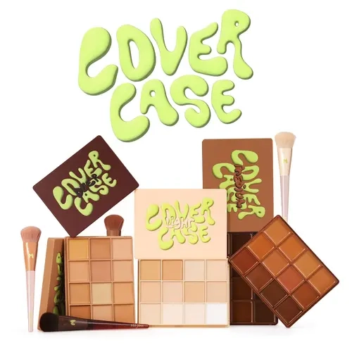 COVER CASE - 12 PAN FOUNDATION PALETTE WITH MAKEUP BRUSH*1 - MADE BY MITCHELL