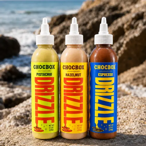 Chocbox Drizzles Sweet Dessert Spread - Pistachio, Hazelnut, Espresso Flavors - 8oz,17oz Sizes - Ambient Temp Storage - Ideal for Pancakes, Coffee