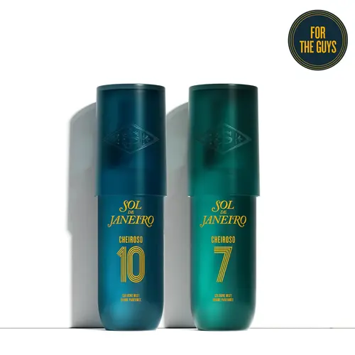 Sol de Janeiro Unisex Cologne Mist Duo - Men's Cologne Set with Cheiroso 7 (Wild Lavender, Salted Macadamia Nut, Vanilla Woods) & Cheiroso 10 (Crushed Cardamom, Brazilian Pineapple, Smooth Cedarwood) - BF Birthday Gifts, Unique Gifts for Man