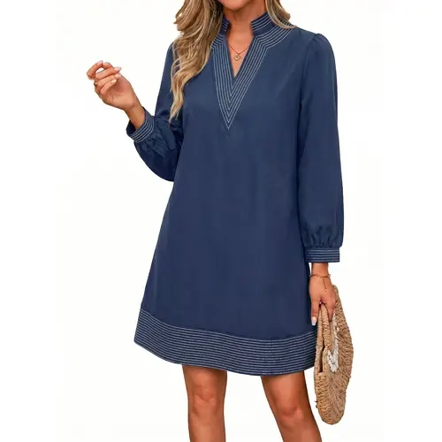 Wenrine Women's Faux Suede Crew Neck Sleeveless A-Line Mini Dress - Button Front, Pockets, Polyester Blend, Minimalist Elegant Fall Casual Wear, Machine Washable Womens Dresses, Elegant Dresses For Women