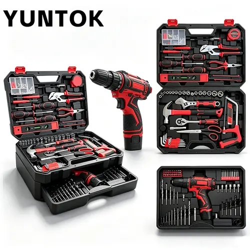276-Piece Tool Set Kit - Tool kit with 12V Cordless Power Drill Driver Toolbox Storage Case with Drawer, Drill Set Perfect for Homeowner, Diyer, Handyman