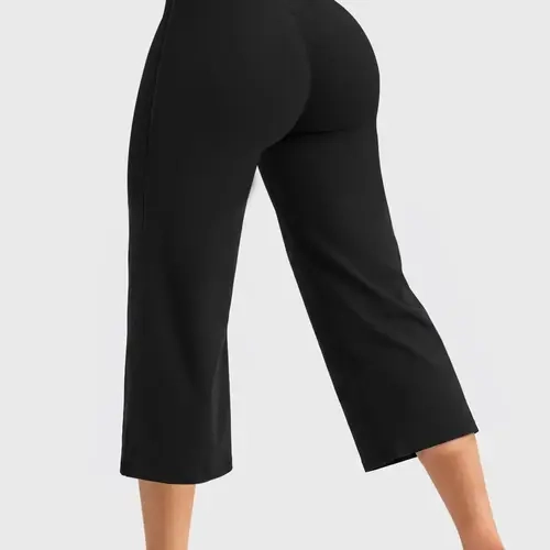 Women's High Waisted Capri Yoga Pants, Quick-Dry Soft Butt Lift Pants for Pilates, Running, Gym & Workout