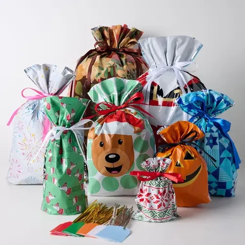 Kringle Express 100-Piece All Season's Gift Bags & Tags Set