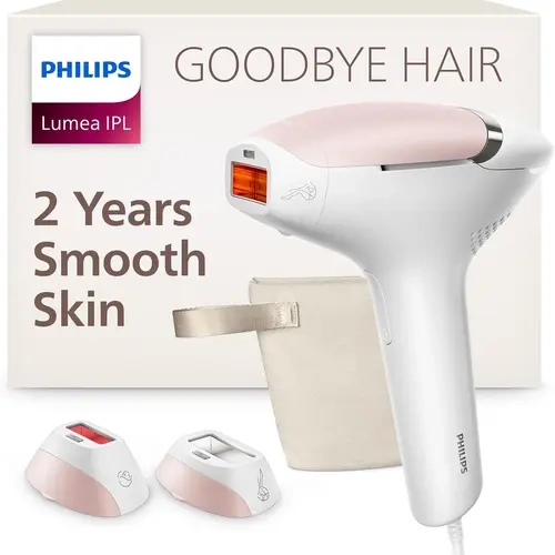 Philips Lumea IPL Hair Removal Device - Salon-Grade, Permanent Hair Reduction, Self Treat, 2.7Wh, Includes Charger and Attachment
