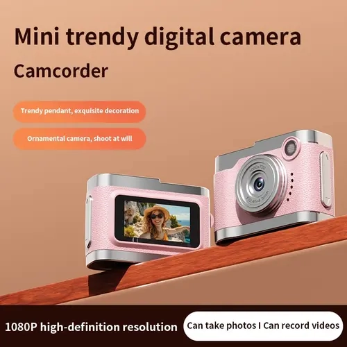 Mini Keychain Digital Camera, Compact Portable Camera, Y2K Pocket-Size Mini Camera, Small Camera with Flip Lens, Video Recorder for Travel, Party and Vlog