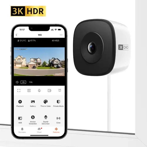 HomiQ Life Smart WiFi Home Surveillance Camera - 5MP 3K Security Camera, Dual-Band 2.4GHz/5GHz WiFi, Colorvue AI Color Night Vision, Auto Focus, Motion Detection, Easy Installation, 24/7 Recording, Alexa & Google Home Compatible, Smart Wifi Camera