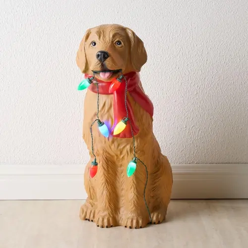 Bethlehem Lights 27" Holiday Dog with Light Strand