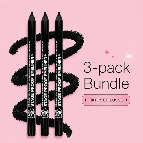 KimChi Chic Beauty Stage Proof Eyeliner 3-Pack - Blackest Black