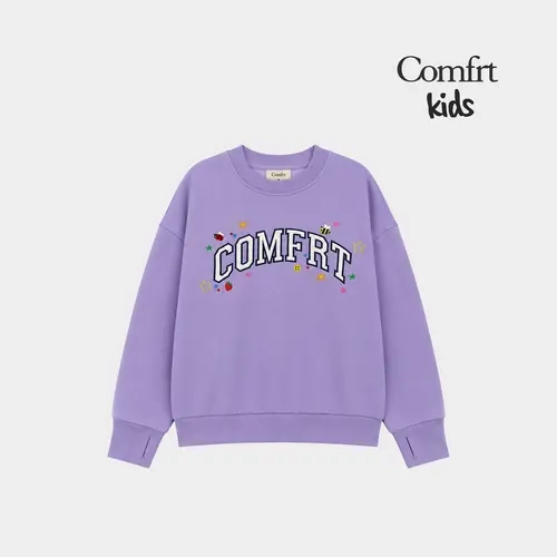 Comfrt | Kids Varsity Applique Crew | Kids Graphic Crewneck Sweatshirt