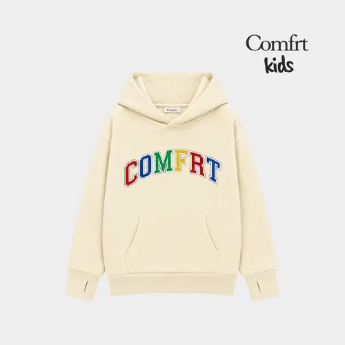 Comfrt | Kids Varsity Applique Hoodie | Varsity Logo Embroidered Boys & Girls Hoodie