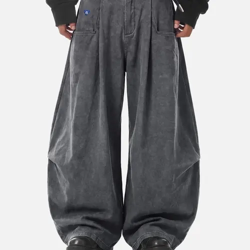 Aelfric Eden Pleated Pocket Baggy Barrel Pants High Waist Oversized Balloon Barrel Silhouette Pleated Design Utility Large Pocket Detail Utility Streetwear Unisex Bottoms
