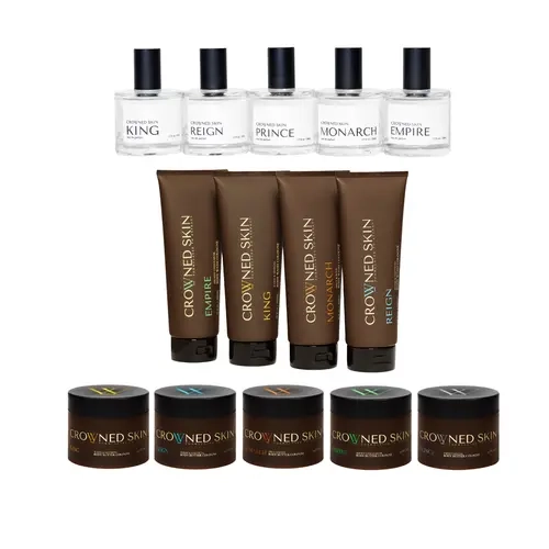Crowned Skin - The Crowned Jewel - All Body Butters, Cologne-Infused Body Washes, Eau de Parfums - 14 piece set