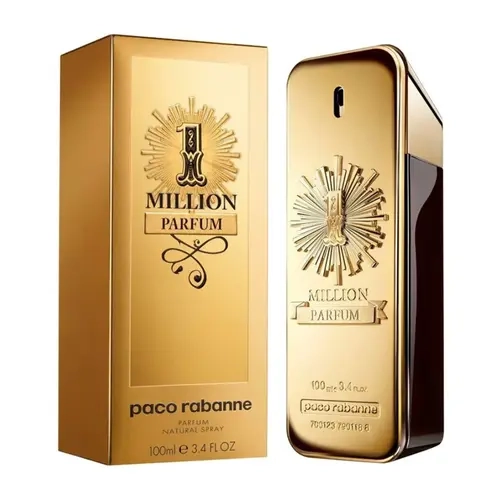 Paco Rabanne 1 Million Parfum For Men 3.4 oz | Men's Leather Solar Fragrance with Tuberose, Salty Notes & Cashmeran