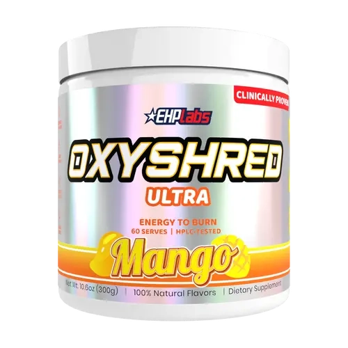 OxyShred Ultra Energy Dietary Supplement Powder - Mango Flavor, 60 Serves, Clean Fitness Pre-Workout Supplement, 0 Sugar, Prop 65 Safe, Supports Daily Energy, Focus & Hydration, Clean Fitness Supplement, Pre Workout Supplements